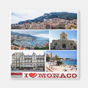 MC - Monaco - I Love - Collage Mosaic Magnet