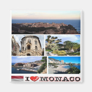 MC - Monaco - I Love - Collage Mosaic Magnet