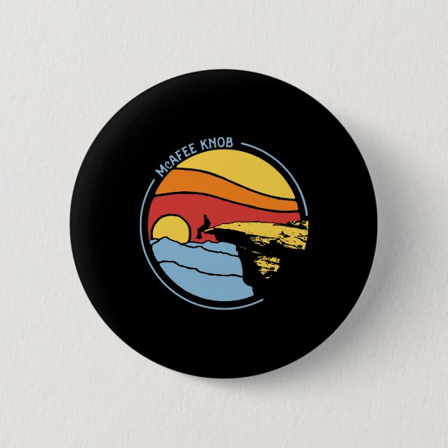 Mcafee's Knob Trail Hiking Giant Star Roanoke Grap 6 Cm Round Badge (Front)