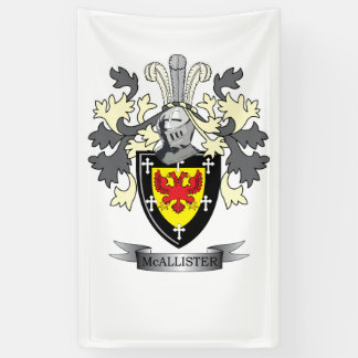 McAllister Family Crest Coat of Arms Banner