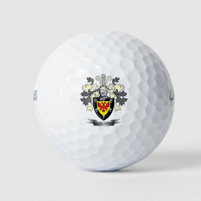 McAllister Family Crest Coat of Arms Golf Balls (Front)