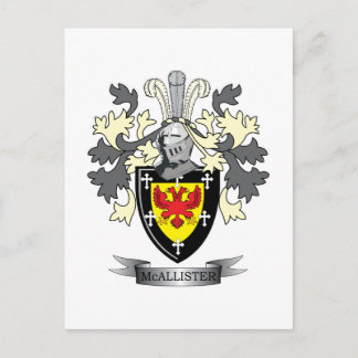 McAllister Family Crest Coat of Arms Postcard