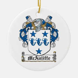 McAuliffe Family Crest Ceramic Ornament