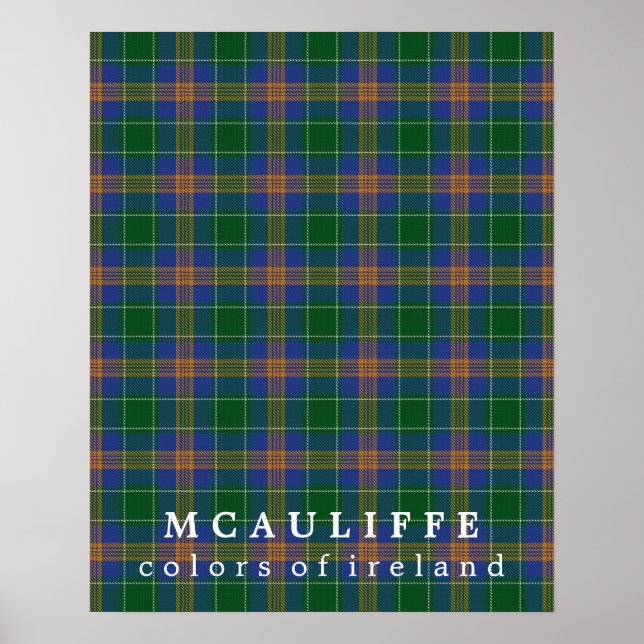 McAuliffe Tartan Colours of Ireland Poster (Front)