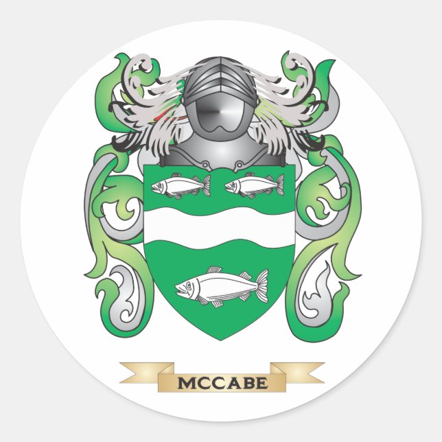 McCabe Coat of Arms (Family Crest) Classic Round Sticker (Front)