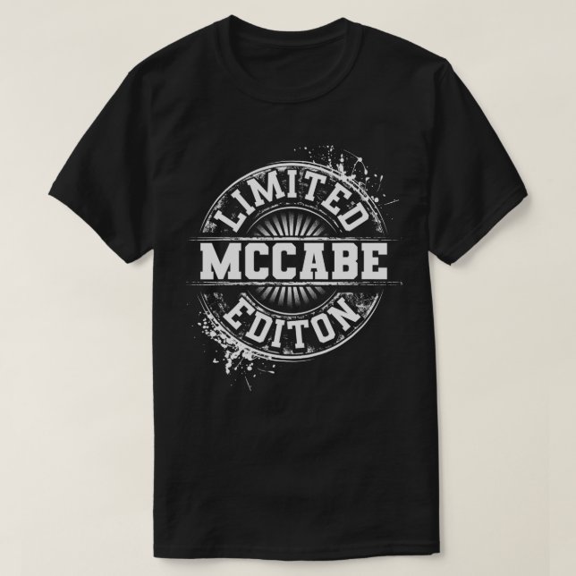 MCCABE Funny Surname Family Tree Birthday Reunion  T-Shirt (Design Front)