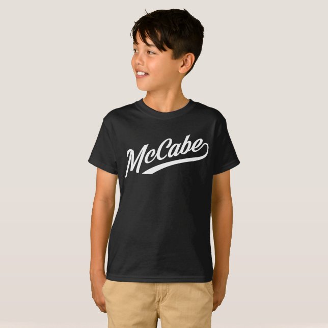 McCabe Script - WHITE INK T-Shirt (Front Full)