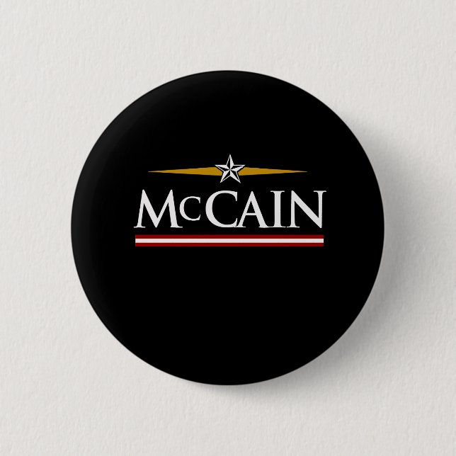 MCCAIN CAMPAIGN T-SHIRT 6 CM ROUND BADGE (Front)