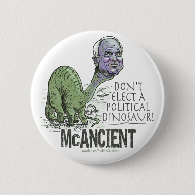McCain Dinosaur 6 Cm Round Badge (Front)
