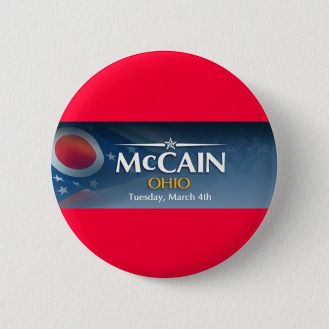 McCain for Ohio 6 Cm Round Badge (Front)