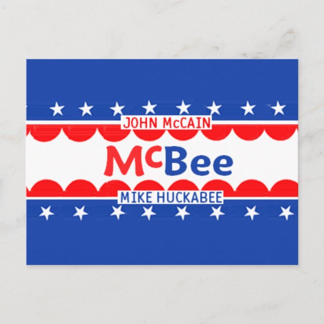 McCain Huckabee McBEE Postcard (Front)