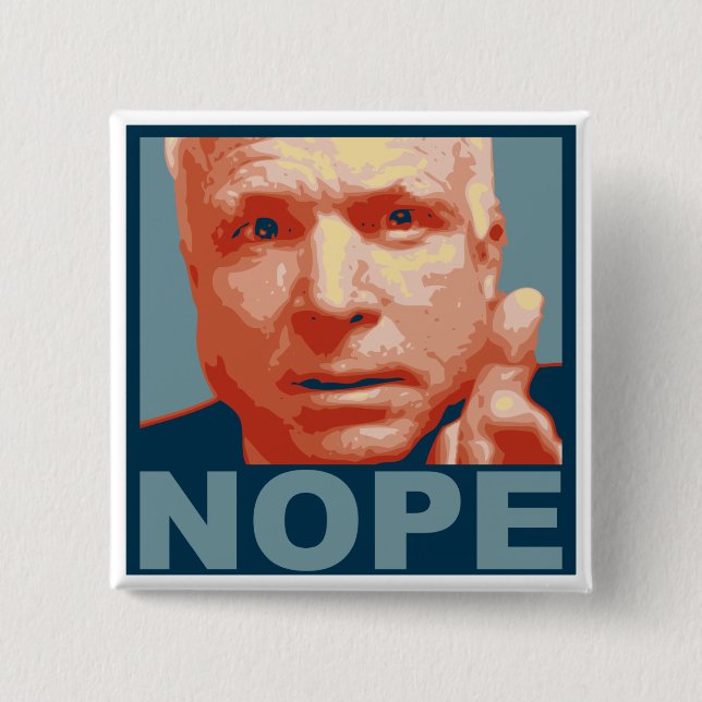 mccain nope 15 cm square badge (Front)