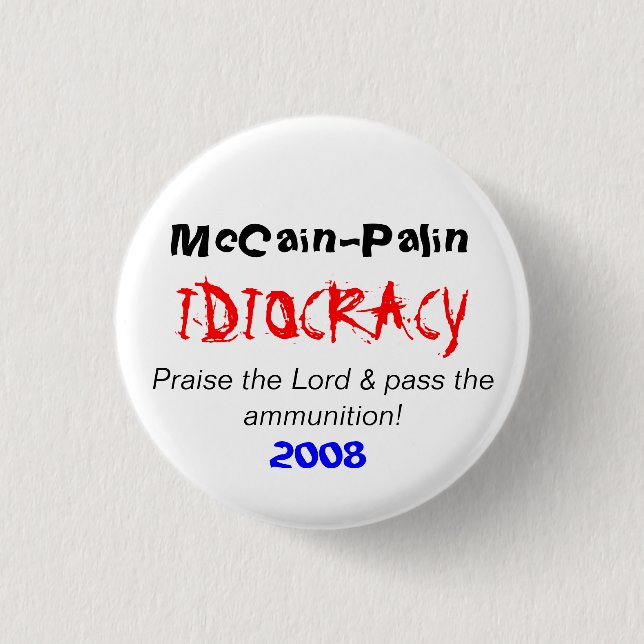 McCain/Palin 3 Cm Round Badge (Front)