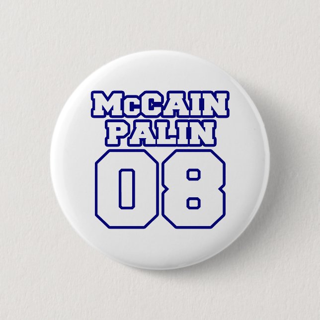 McCain Palin Jersey 6 Cm Round Badge (Front)