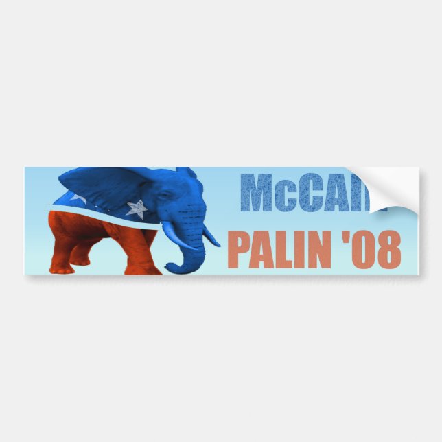 McCain Palin Republican Logo Car Bumper Sticker (Front)