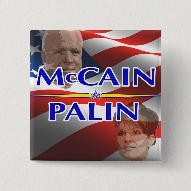Mccain Palin Square Pin (Front)