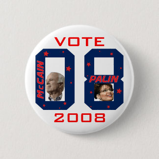 McCain Palin VOTE 2008 6 Cm Round Badge