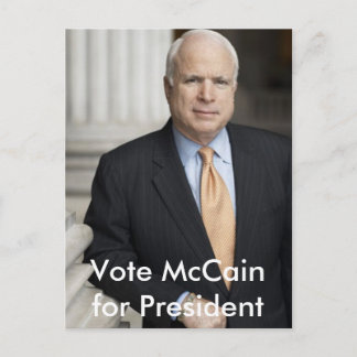 mccain, Vote McCain for President postcard
