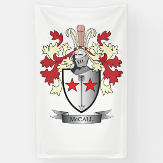McCall Family Crest Coat of Arms Banner