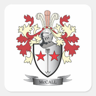 McCall Family Crest Coat of Arms Square Sticker