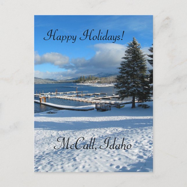 McCall, Idaho Holiday greetings Postcard (Front)