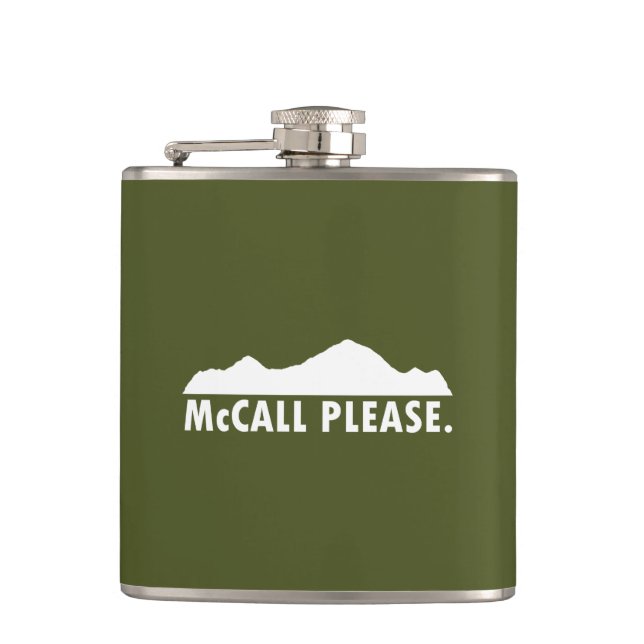 McCall Idaho Please Hip Flask (Front)