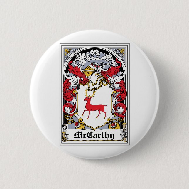 McCarthy Family Crest 6 Cm Round Badge (Front)