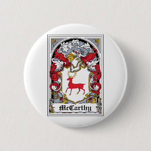 McCarthy Family Crest 6 Cm Round Badge