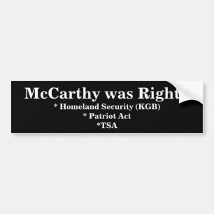 McCarthy was right bumper sticker