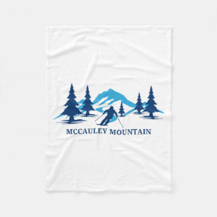 Mccauley mountain new york ski resort skiing skier fleece blanket
