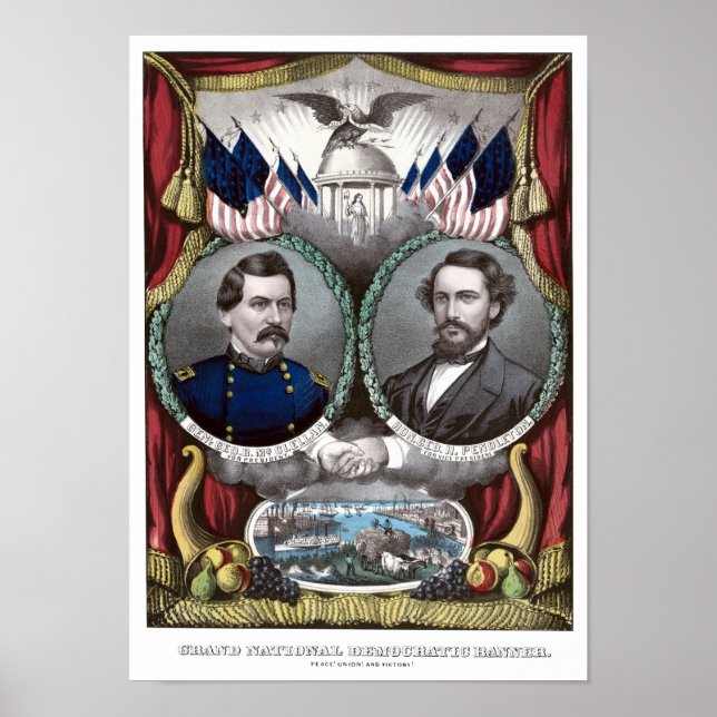 McClellan and Pendleton Campaign Poster (Front)