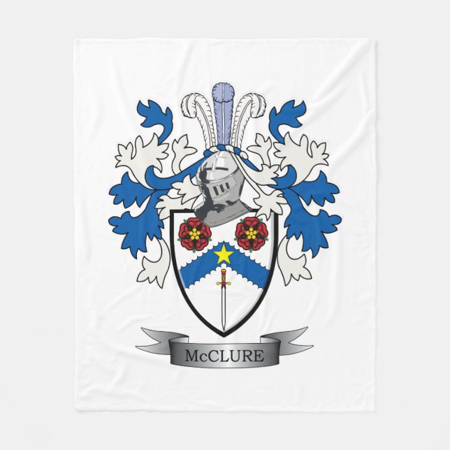 McClure Family Crest Coat of Arms Fleece Blanket (Front)