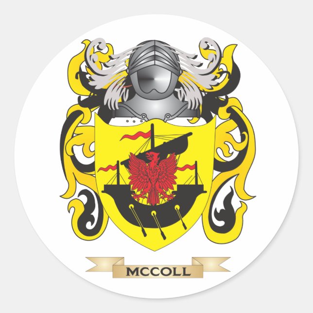 McColl Coat of Arms (Family Crest) Classic Round Sticker (Front)