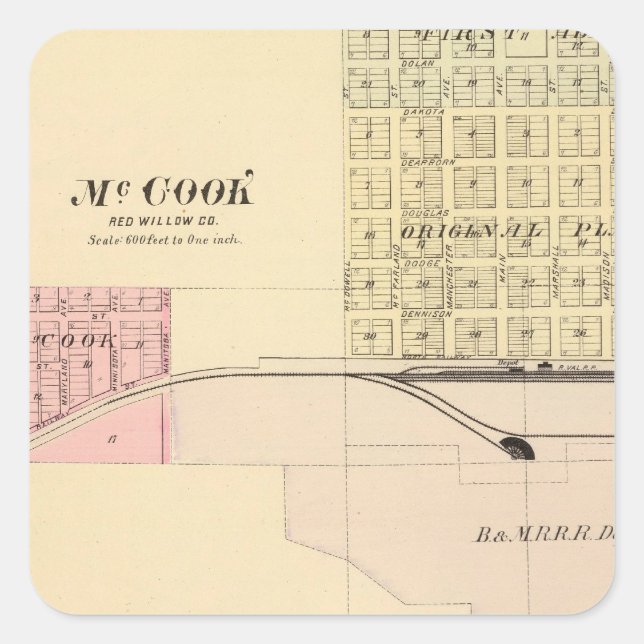 McCook, Nebraska Square Sticker (Front)