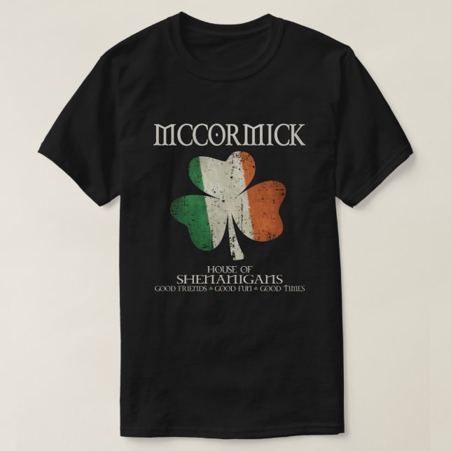 McCormick last name family Ireland Irish house of  T-Shirt (Design Front)