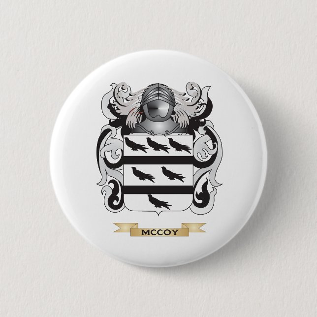 McCoy Coat of Arms (Family Crest) 6 Cm Round Badge (Front)