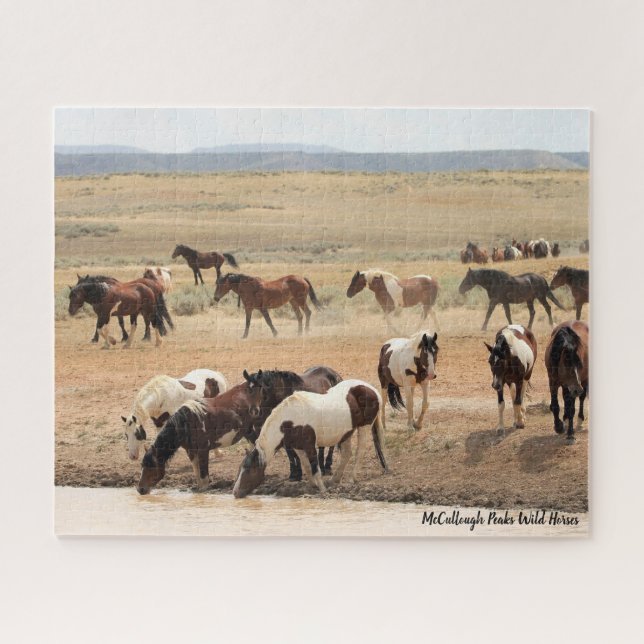 McCullough Peaks Wild Horses Jigsaw Puzzle (Horizontal)