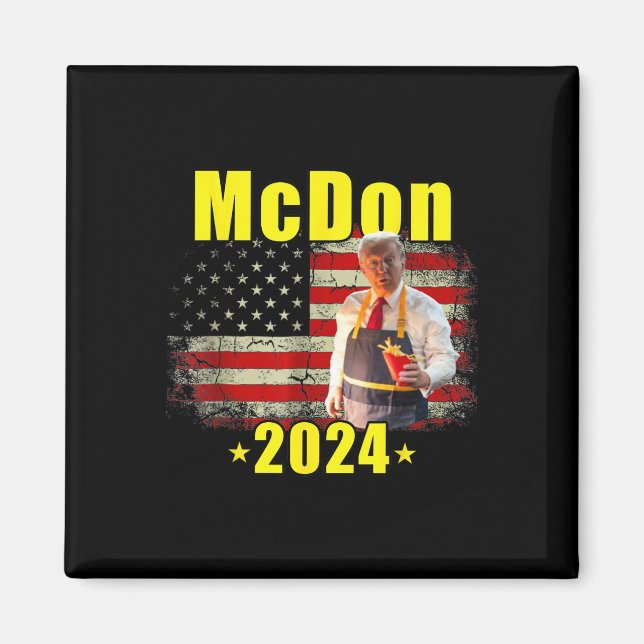Mcdon 2024 Funny Donald Trump French Fry Cooking F Magnet (Front)