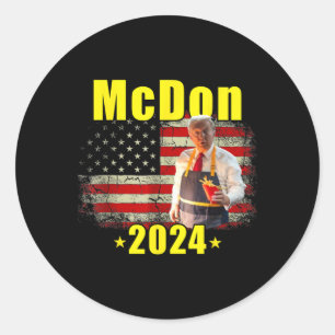 Mcdon Funny Donald Trump French Fry Cooking Fries  Classic Round Sticker