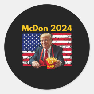 Mcdon Funny Donald Trump French Fry Cooking Fries  Classic Round Sticker