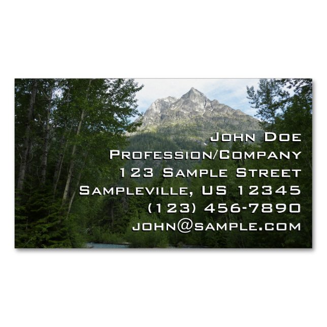 McDonald Creek at Glacier National Park Magnetic Business Card (Front)