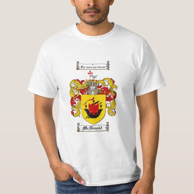 Mcdonald Family Crest - Mcdonald Coat of Arms T-Shirt (Front)