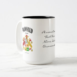 McDonald Family Crest, Translation & Meaning Two-Tone Coffee Mug