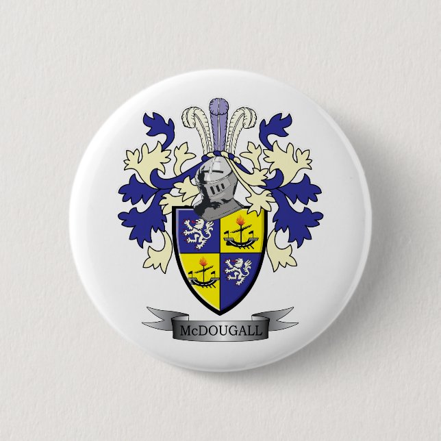 McDougall Family Crest Coat of Arms 6 Cm Round Badge (Front)