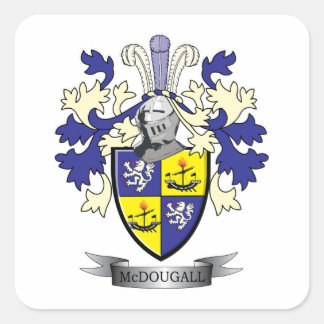 McDougall Family Crest Coat of Arms Square Sticker