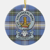 McDowell Crest + Tartan Circle Ornament
