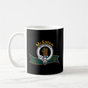 Mcewen Clan Tartan Crest Motto Coffee Mug