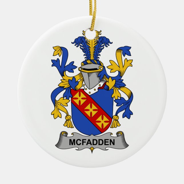 McFadden Family Crest Ceramic Tree Decoration (Front)