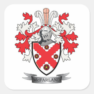 McFarland Family Crest Coat of Arms Square Sticker