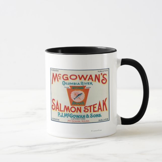 McGowan, Washington - Keystone Salmon Case Label Mug (Right)
